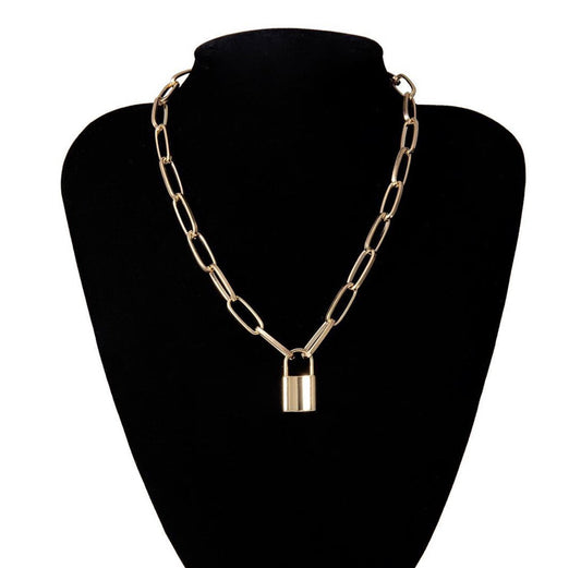 Slot schakel ketting | gold