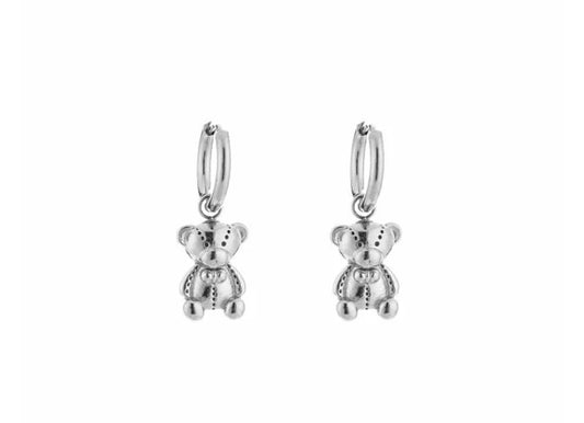 Teddy bear earrings | Silver