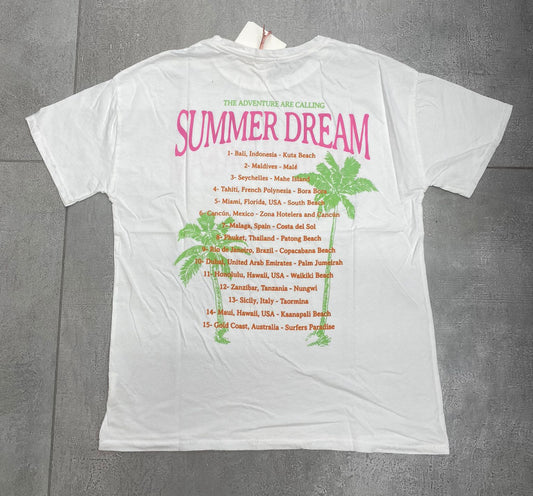 Summer dream back print t-shirt | white