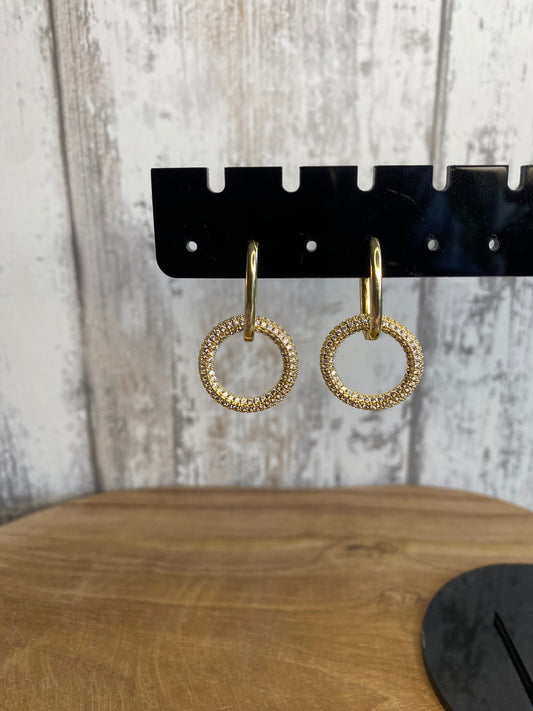 Circle earrings sparkle | gold